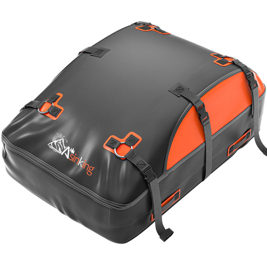 Asinking Car Rooftop Cargo Carrier Bag, 100% Waterproof Non-Rip 20 Cubic Feet Car Roof Bag for All Vehicles with/Without Rack, Includes Non-Slip Mat, Luggage Lock, 4 Door Hooks, Storage Bag